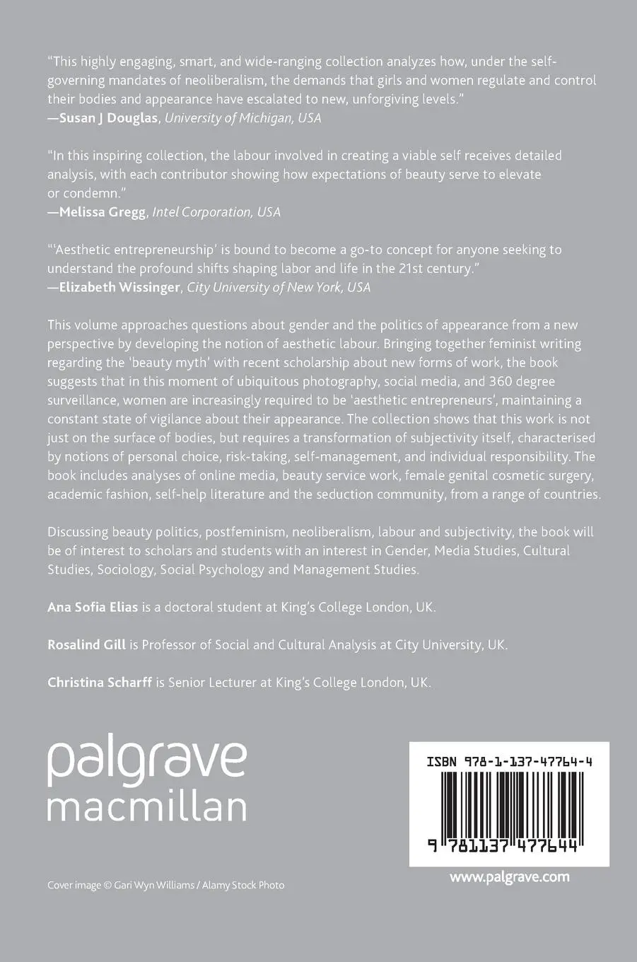 Rückseite: 9781137477644 | Aesthetic Labour | Rethinking Beauty Politics in Neoliberalism | Buch