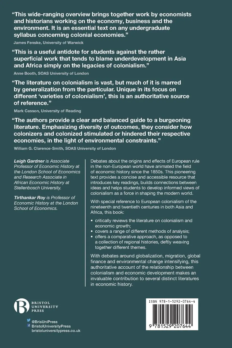 Rückseite: 9781529207644 | The Economic History of Colonialism | Leigh Gardner (u. a.) | Buch