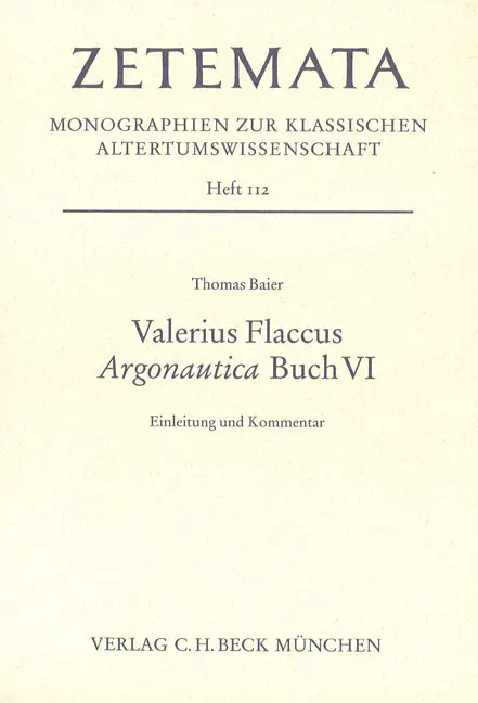 Cover: 9783406487644 | Valerius Flaccus Argonautica Buch VI | Einleitung und Kommentar | 2002