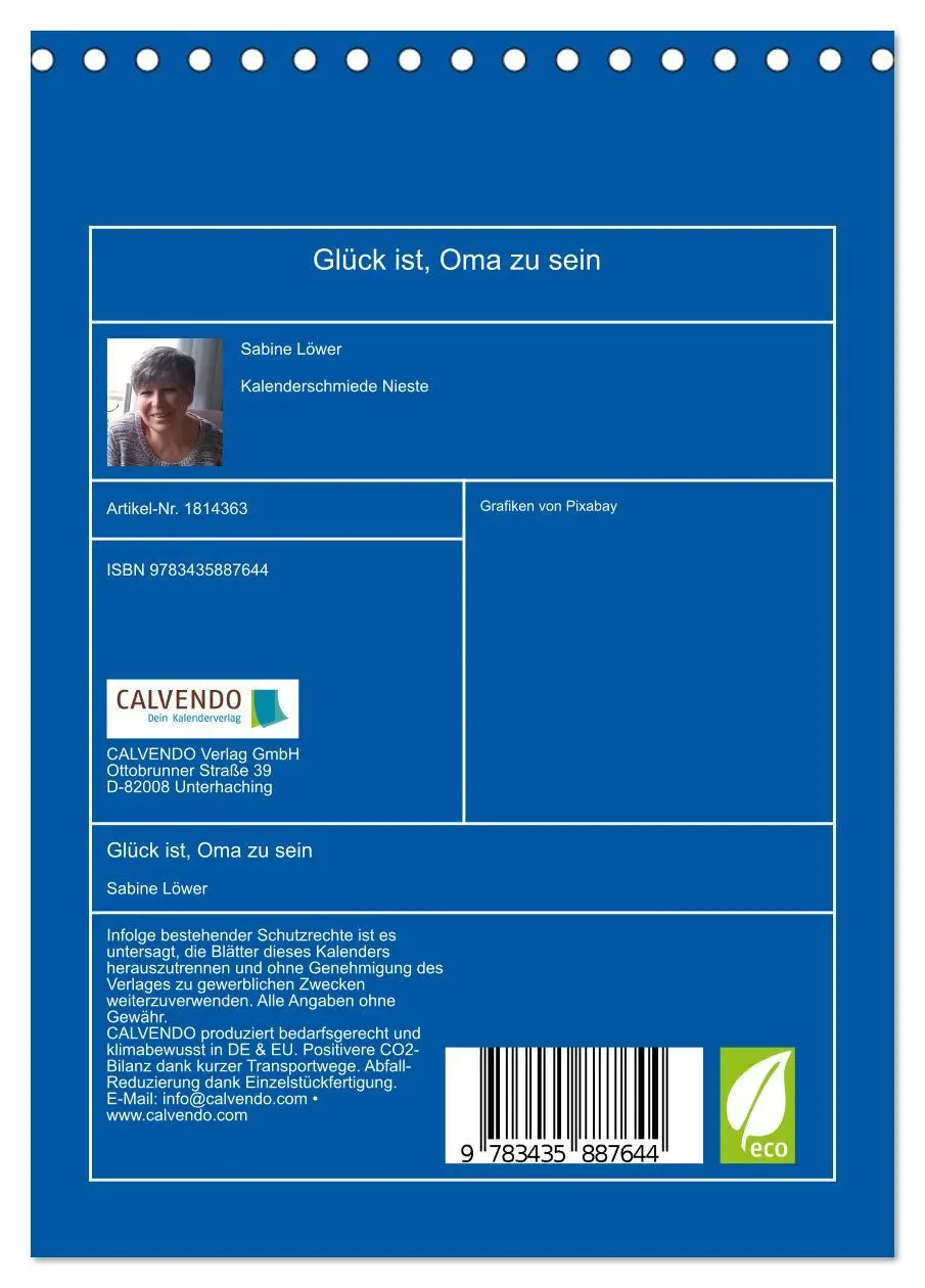 Bild: 9783435887644 | Glück ist, Oma zu sein (Tischkalender 2025 DIN A5 hoch), CALVENDO...