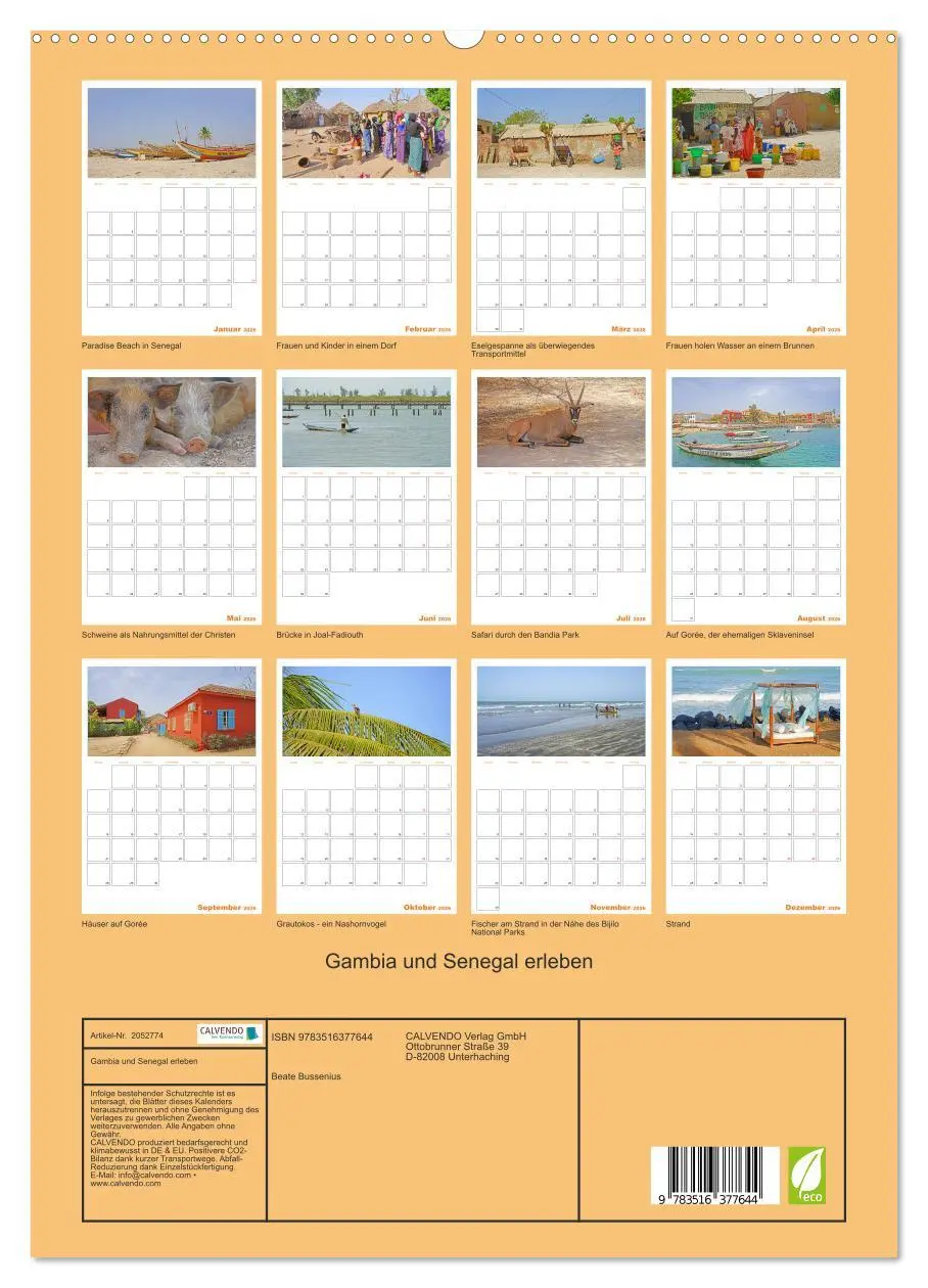 Bild: 9783516377644 | Gambia und Senegal erleben (hochwertiger Premium Wandkalender 2026...