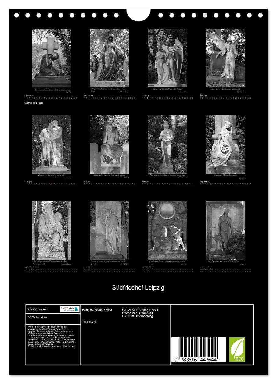 Bild: 9783516447644 | Südfriedhof Leipzig (Wandkalender 2026 DIN A4 hoch), CALVENDO...