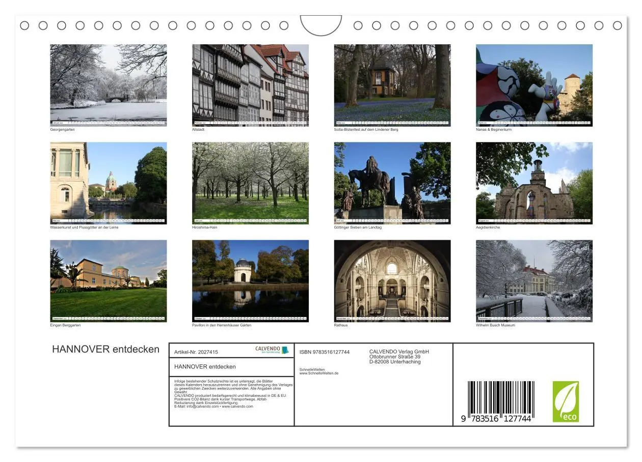 Bild: 9783516127744 | HANNOVER entdecken (Wandkalender 2026 DIN A4 quer), CALVENDO...