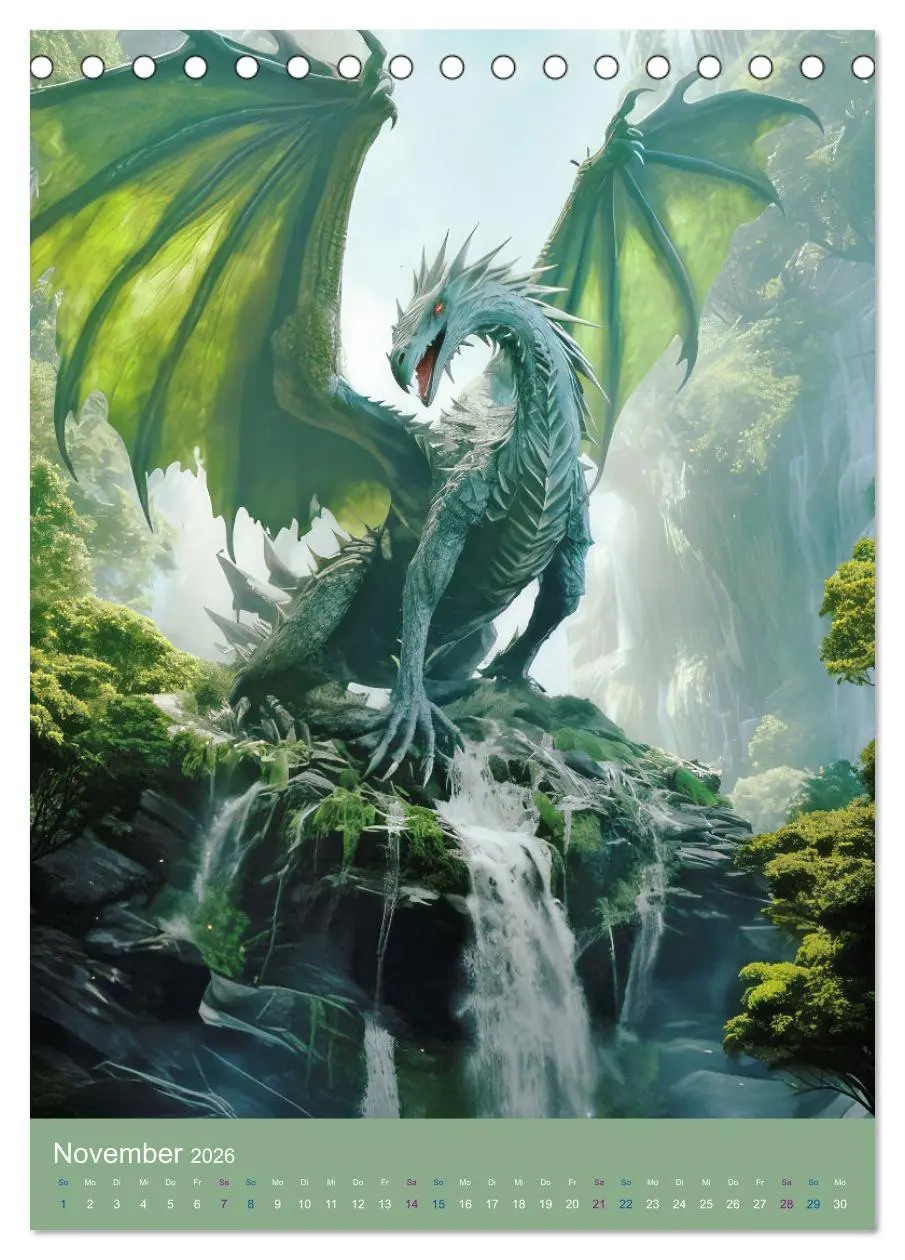 Bild: 9783516297744 | Sagenland der Drachen (Tischkalender 2026 DIN A5 hoch), CALVENDO...