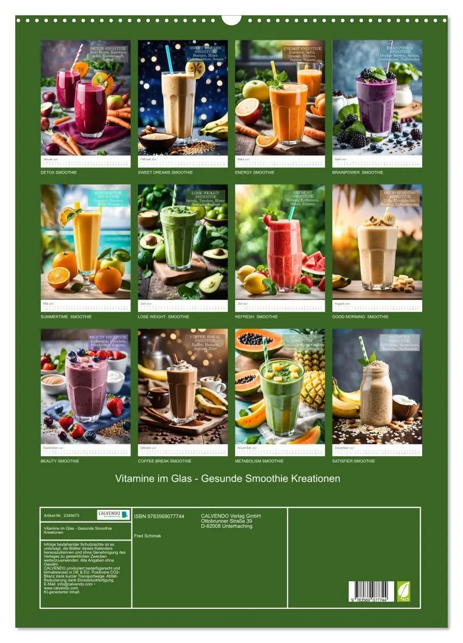 Bild: 9783569077744 | Vitamine im Glas - Gesunde Smoothie Kreationen (Wandkalender 2027...