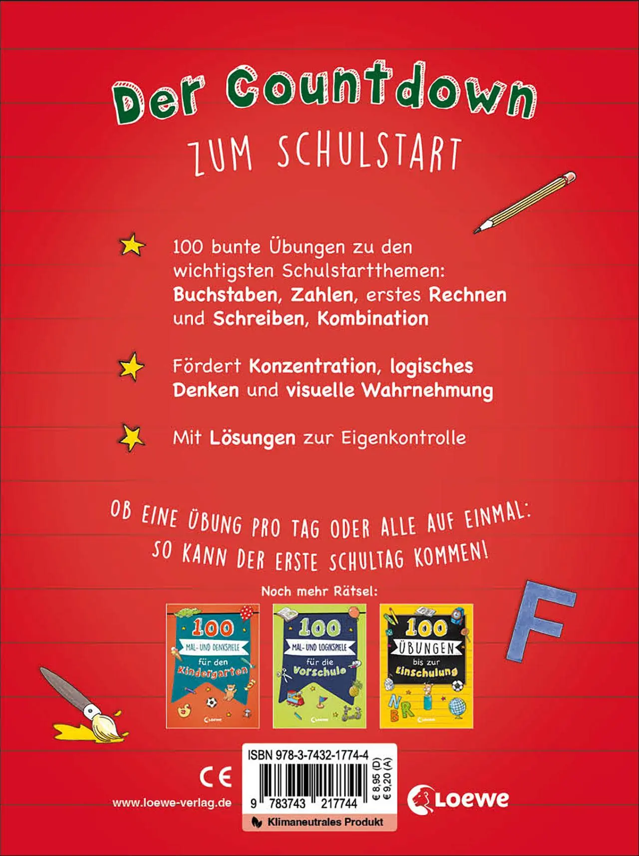 Rückseite: 9783743217744 | 100 Übungen bis zum ersten Schultag | Taschenbuch | 100 Übungen | 2024