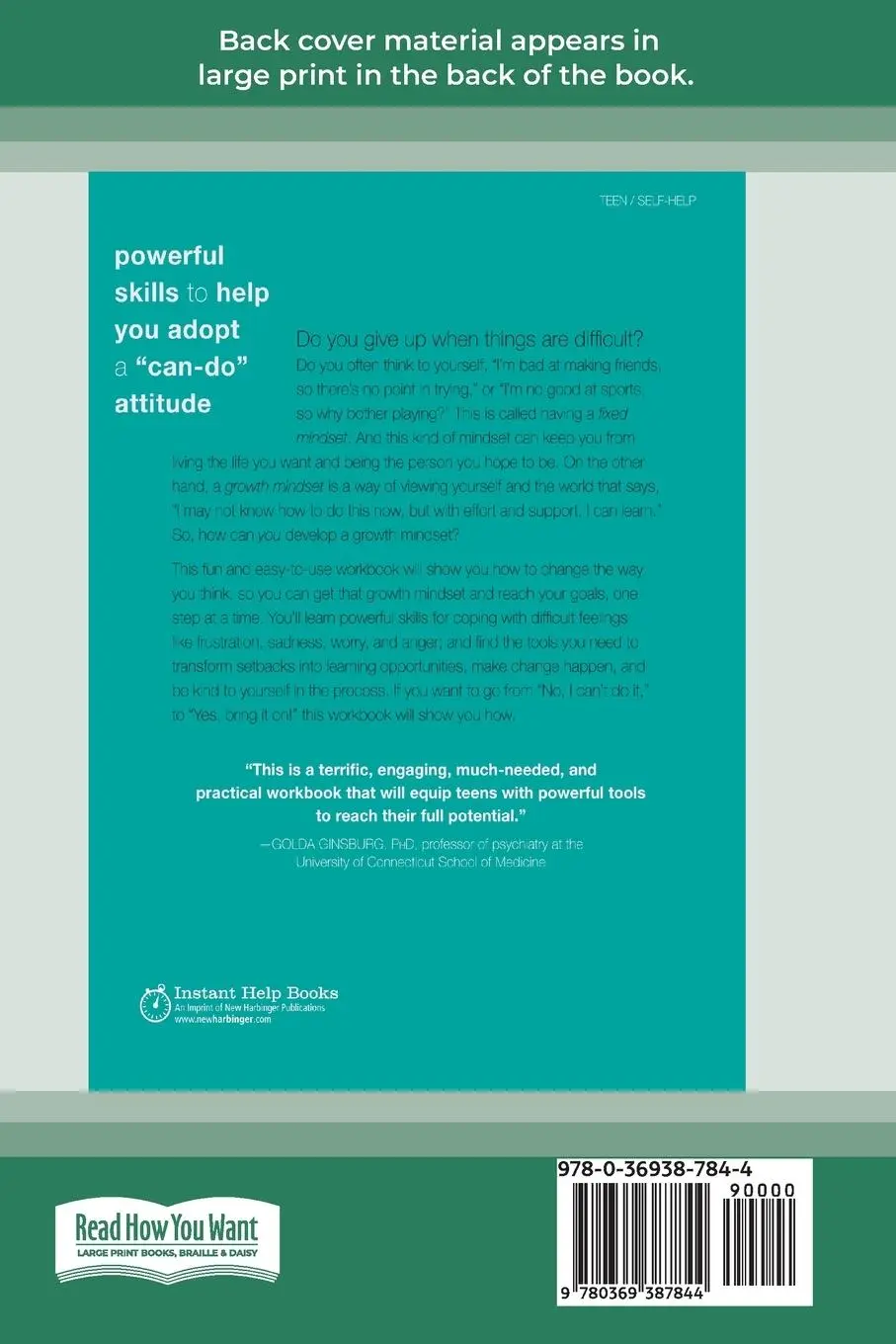 Rückseite: 9780369387844 | The Growth Mindset Workbook for Teens | Dobias | Taschenbuch | 2021