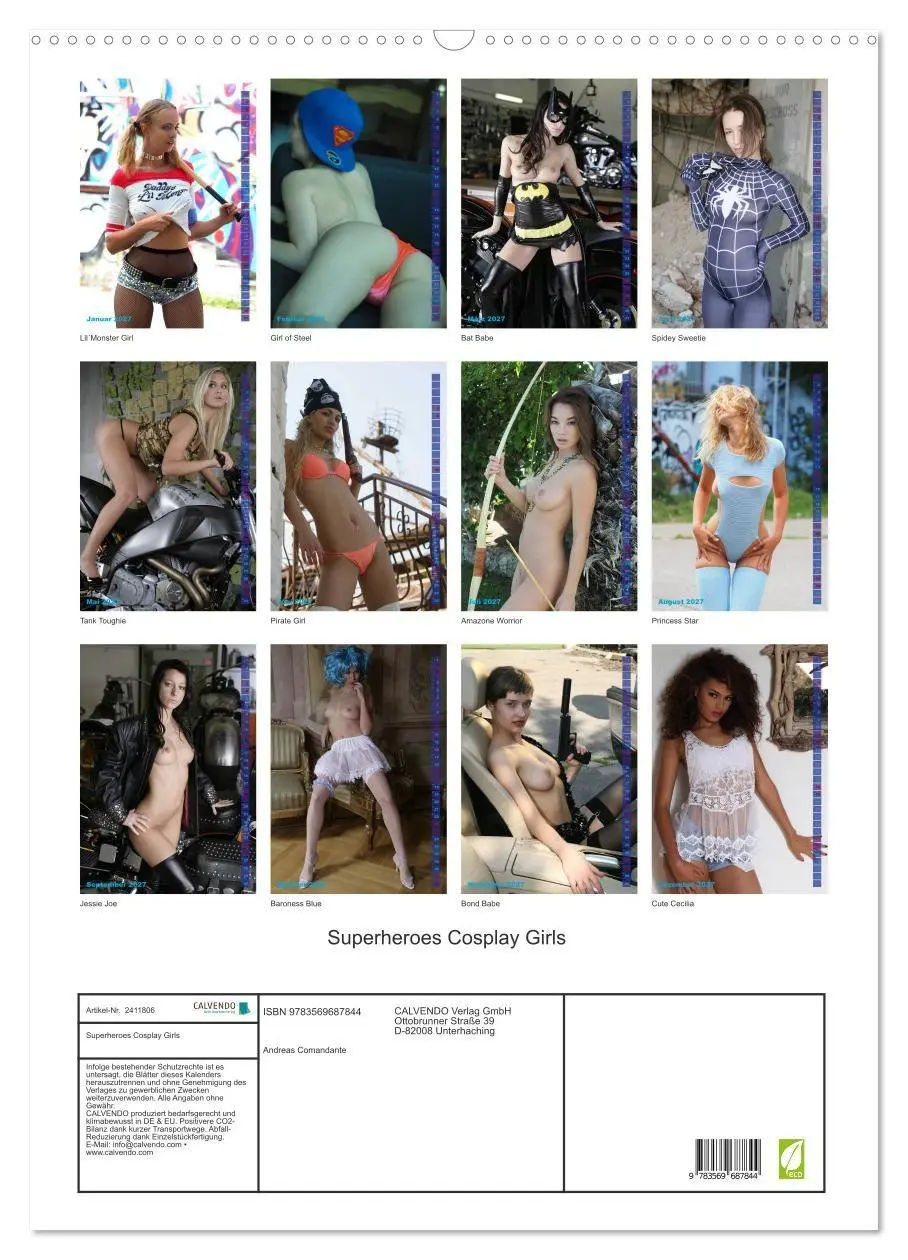 Bild: 9783569687844 | Superheroes Cosplay Girls (Wandkalender 2027 DIN A2 hoch), CALVENDO...