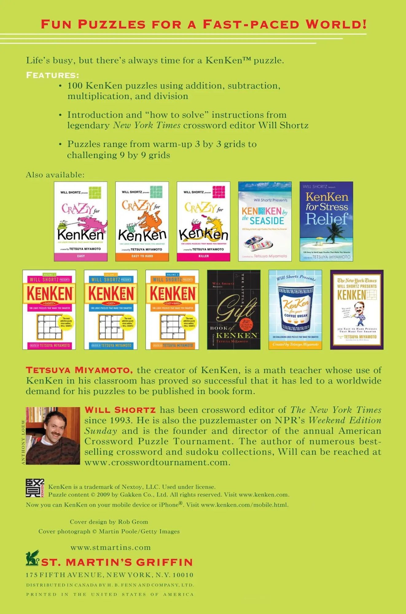 Rückseite: 9780312607944 | Will Shortz Presents Kenken to Go | Tetsuya Miyamoto | Taschenbuch