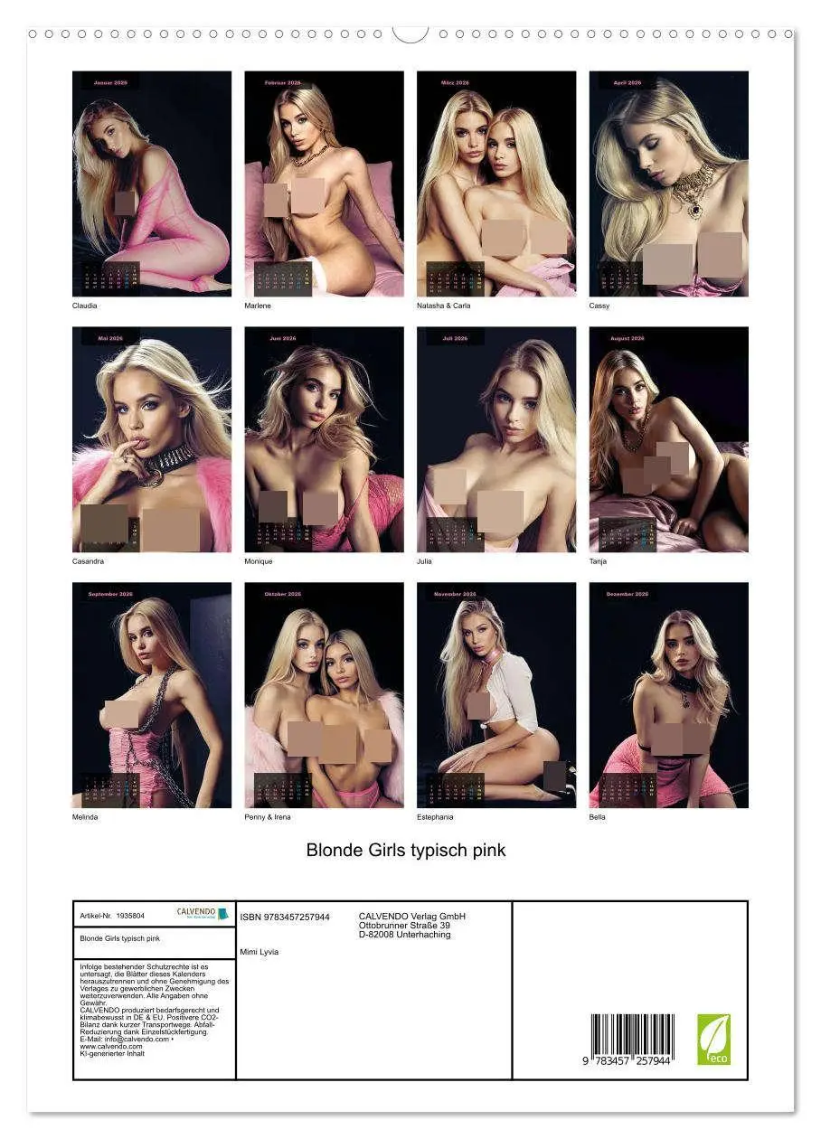 Bild: 9783457257944 | Blonde Girls typisch pink (hochwertiger Premium Wandkalender 2026...