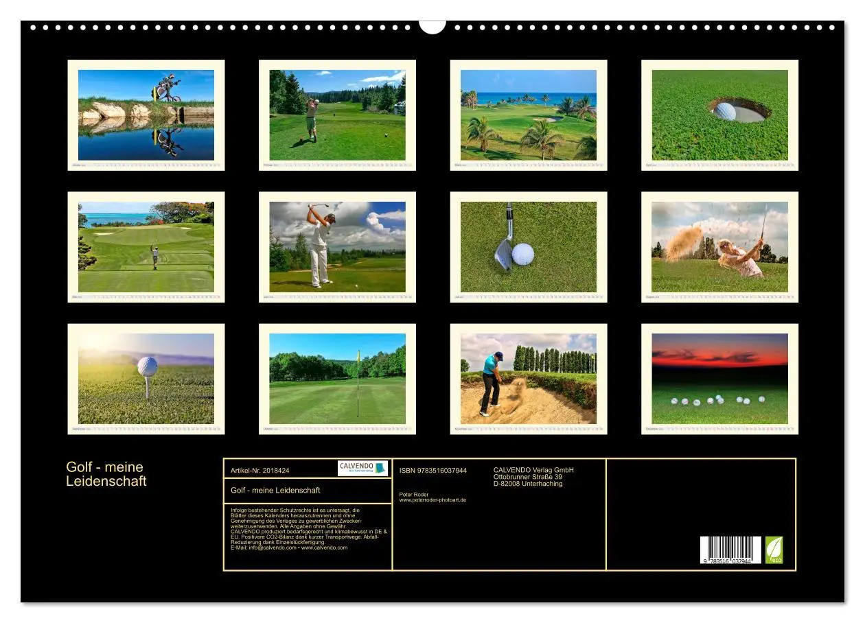 Bild: 9783516037944 | Golf - meine Leidenschaft (Wandkalender 2026 DIN A2 quer), CALVENDO...