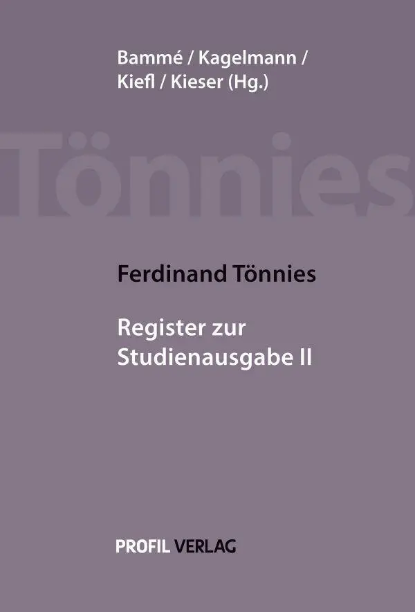 Gesamtregister und Werkverzeichnis zur Studienausgabe II