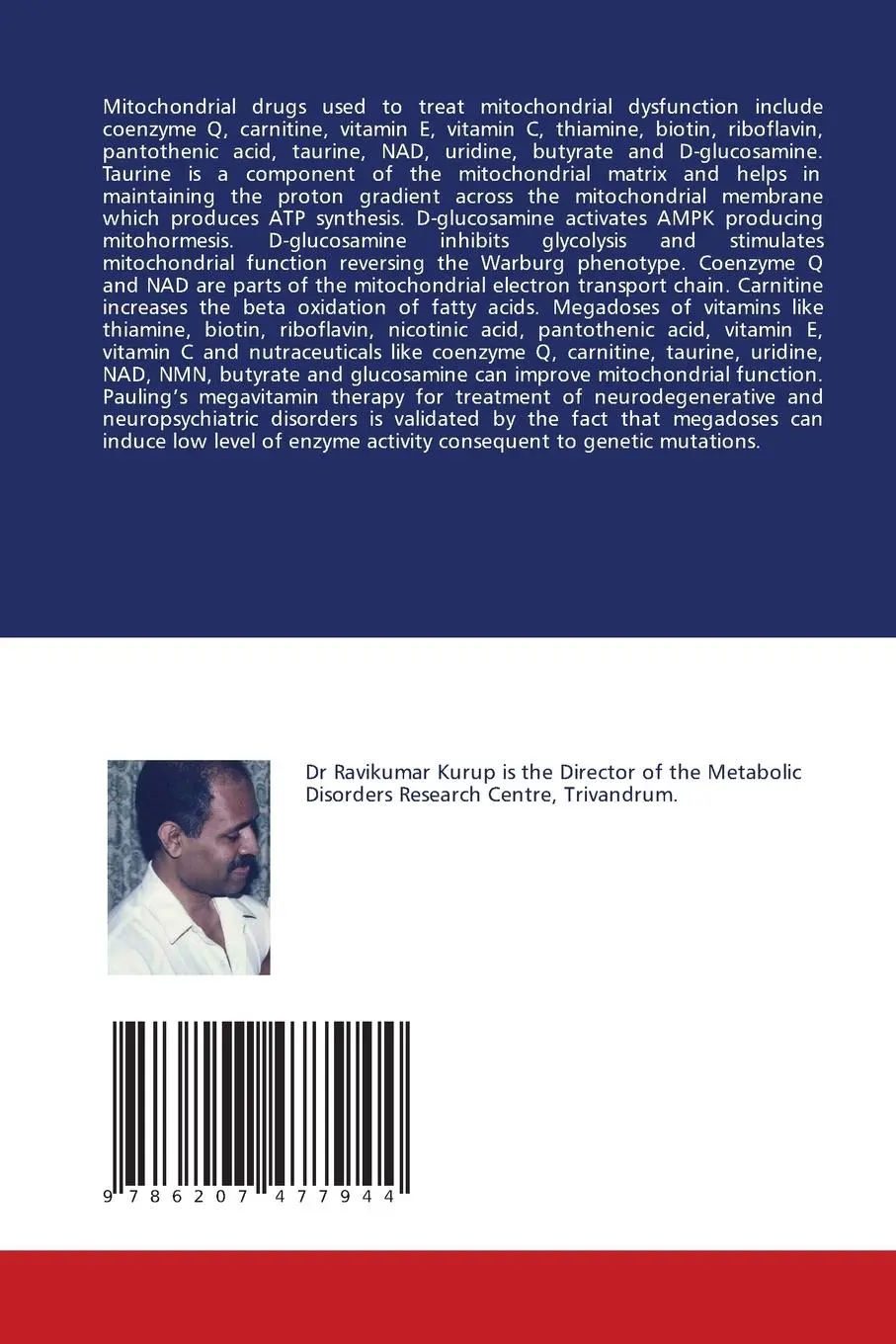 Rückseite: 9786207477944 | The Megavitamin Therapy in the Mitochondrial Medicine | Kurup (u. a.)