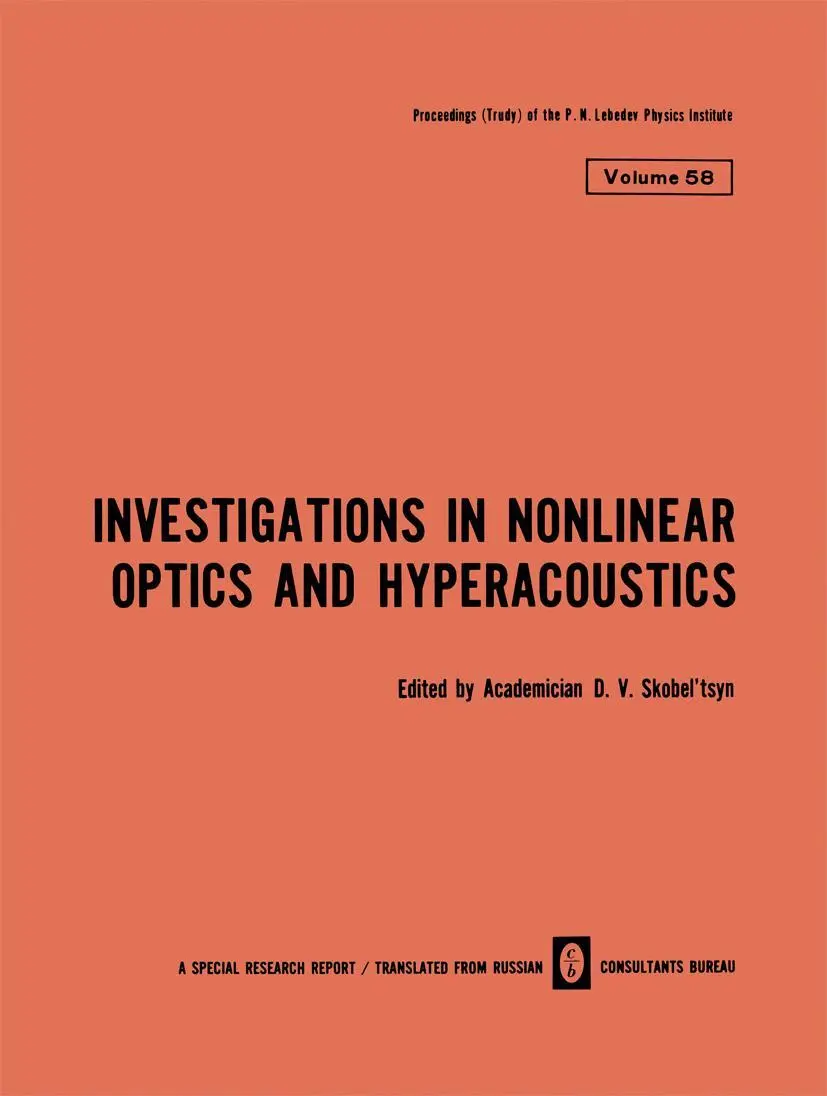 Cover: 9781468478044 | Investigations in Nonlinear Optics and Hyperacoustics | Tsyn | Buch