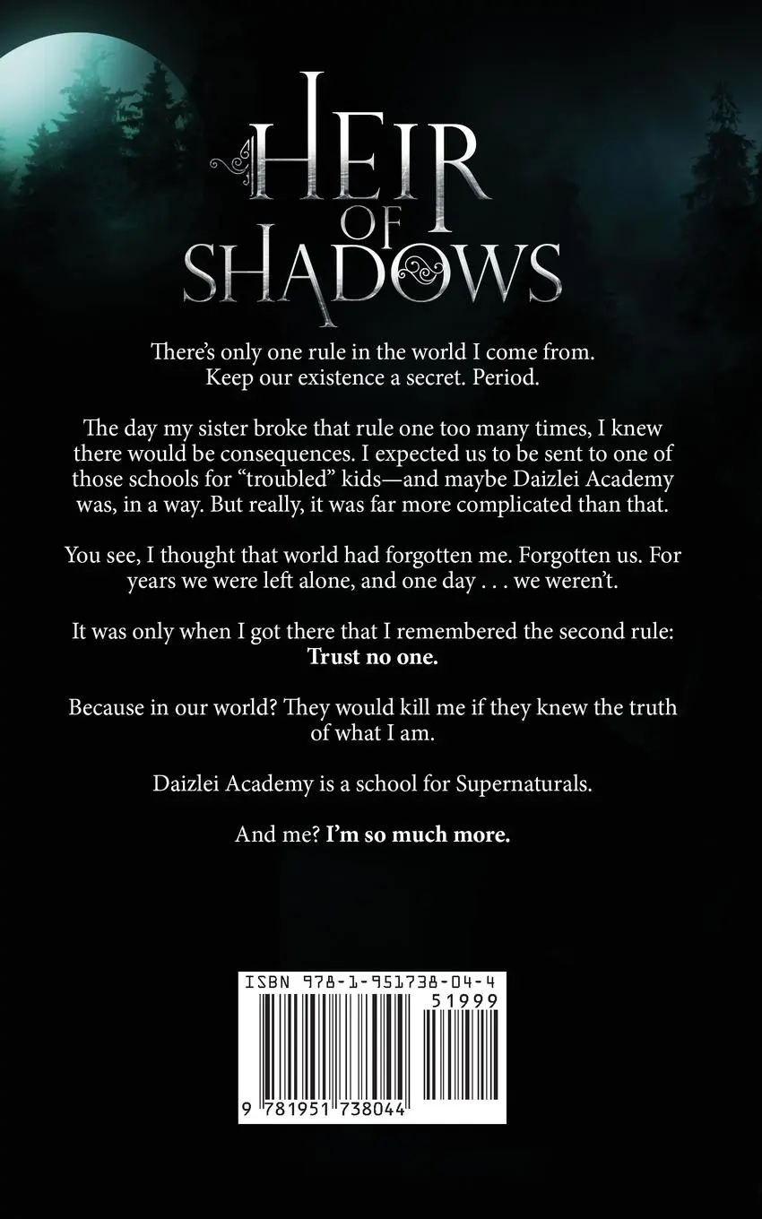 Rückseite: 9781951738044 | Heir of Shadows | A YA+ Academy Fantasy | Kel Carpenter | Taschenbuch