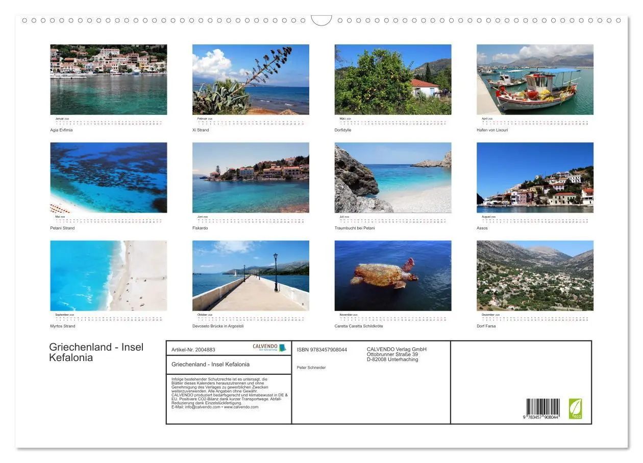 Bild: 9783457908044 | Griechenland - Insel Kefalonia (Wandkalender 2026 DIN A2 quer),...