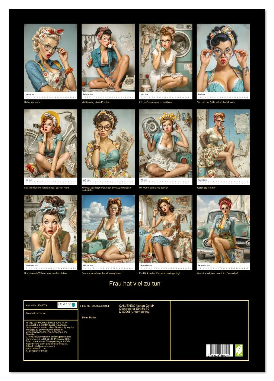 Bild: 9783516618044 | Frau hat viel zu tun (Wandkalender 2026 DIN A2 hoch), CALVENDO...