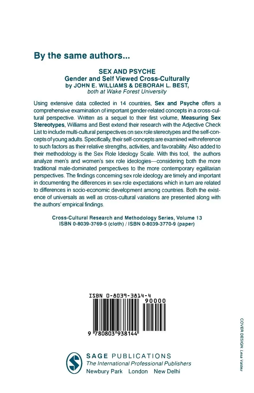 Rückseite: 9780803938144 | Measuring Sex Stereotypes | A Multination Study | Williams (u. a.)