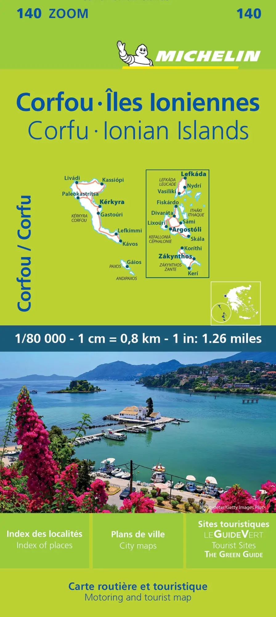 Cover: 9782067248144 | Corfu &amp; the Ionian Islands - Michelin Zoom Map 140 | Maps 1:80 000