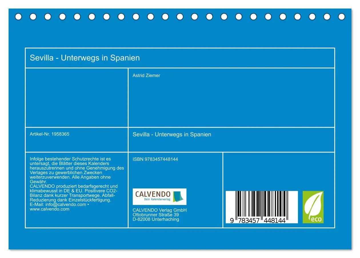 Bild: 9783457448144 | Sevilla - Unterwegs in Spanien (Tischkalender 2026 DIN A5 quer),...
