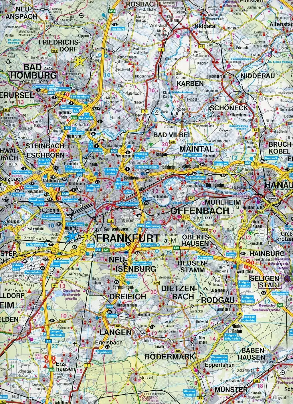 Bild: 9783707918144 | freytag &amp; berndt Straßenkarte Rund um Frankfurt 1:150.000 | gefalzt