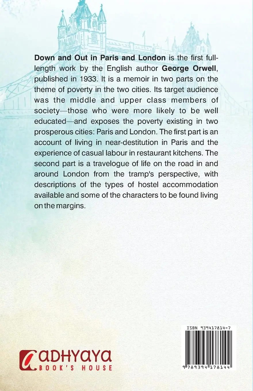 Rückseite: 9789394178144 | Down &amp; out in Paris and London | George Orwell | Taschenbuch | 2022