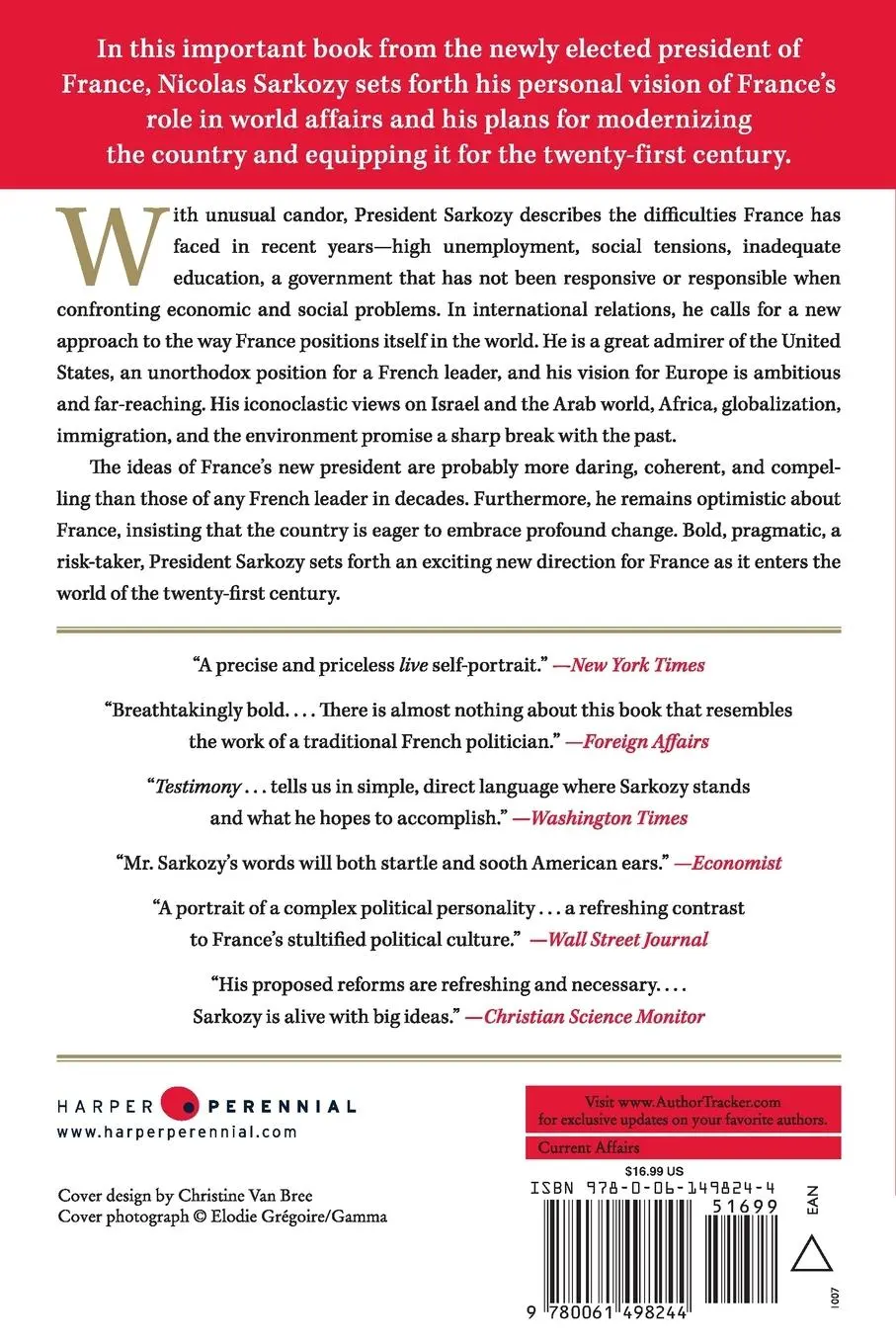 Rückseite: 9780061498244 | Testimony | France, Europe, and the World in the Twenty-First Century