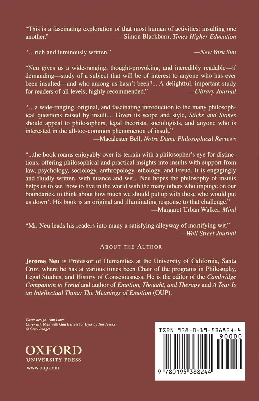 Rückseite: 9780195388244 | Sticks and Stones | The Philosophy of Insults | Jerome Neu | Buch