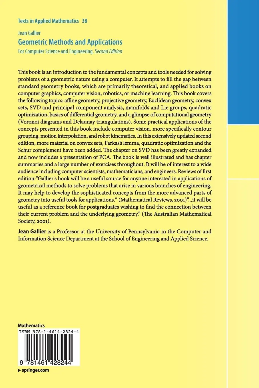 Rückseite: 9781461428244 | Geometric Methods and Applications | Jean Gallier | Taschenbuch | 2013