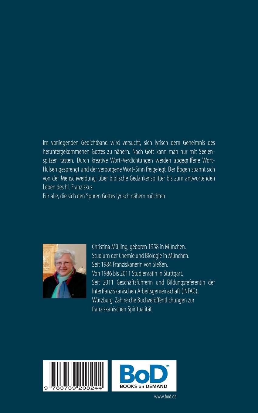 Rückseite: 9783739208244 | Gottes-Abstieg | Geistliche Gedichte | Christina Mülling | Taschenbuch