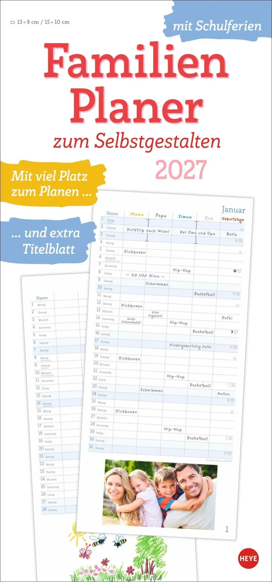 Cover: 9783756418244 | Familienplaner zum Selbstgestalten 2027 | Heye | Kalender | 14 S.