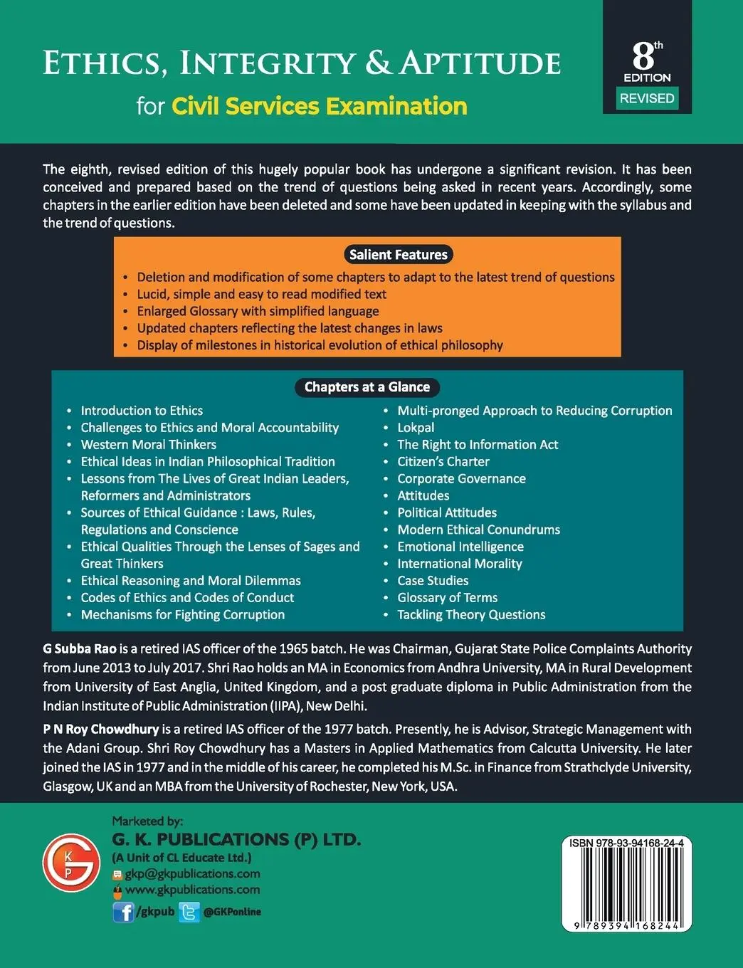 Rückseite: 9789394168244 | Ethics, Integrity &amp; Aptitude (For Civil Services Examination) 8ed...