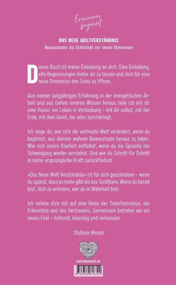 Autor: 9783384618344 | Das neue Weltverständnis | Erinnern beginnt | Stefanie Menzel | Buch