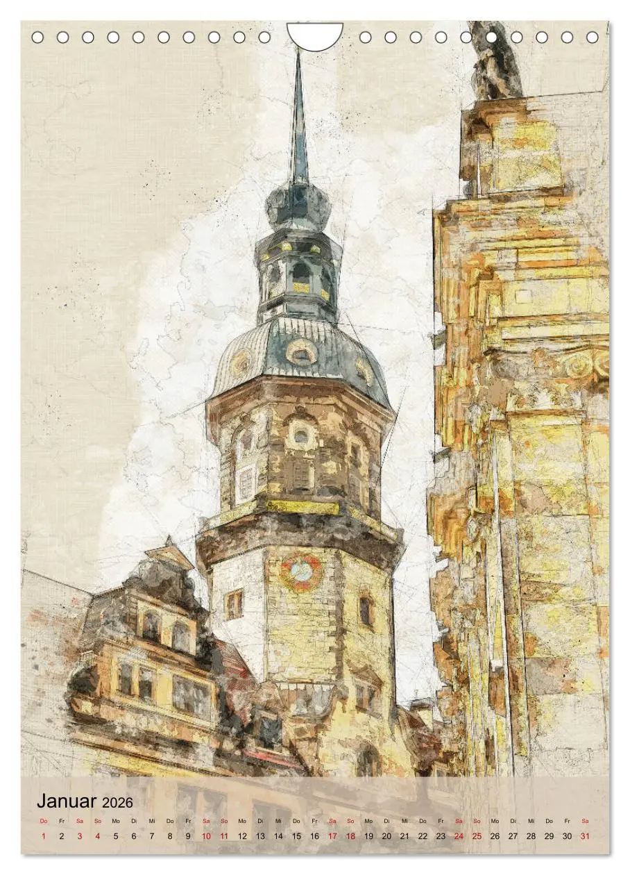 Bild: 9783516378344 | Dresden wie gemalt (Wandkalender 2026 DIN A4 hoch), CALVENDO...