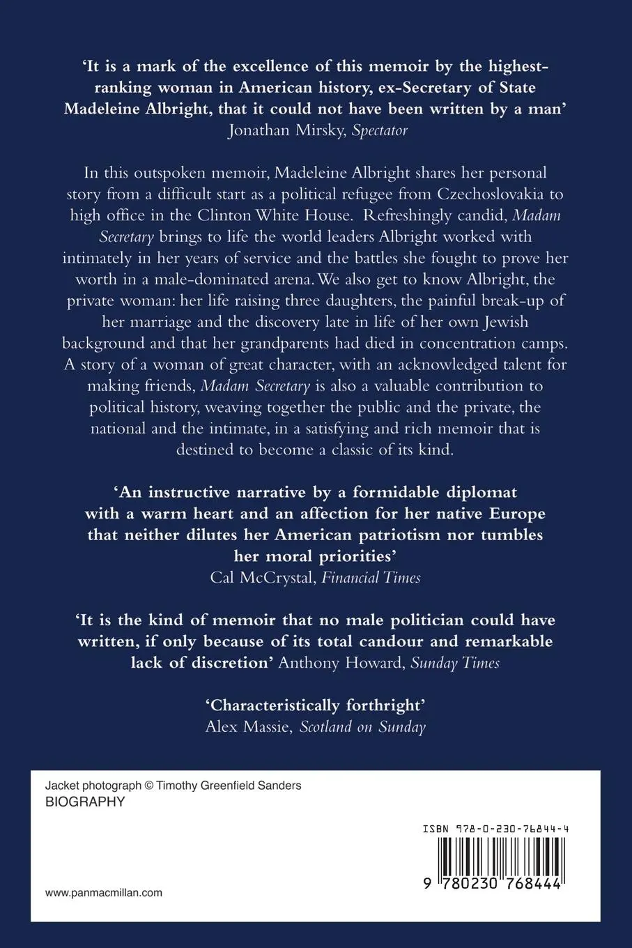Rückseite: 9780230768444 | Madam Secretary | A memoir | Madeleine Albright | Taschenbuch | 2012