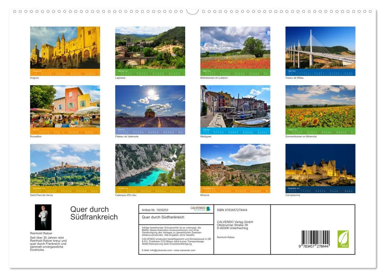 Bild: 9783457278444 | Quer durch Südfrankreich (hochwertiger Premium Wandkalender 2026...