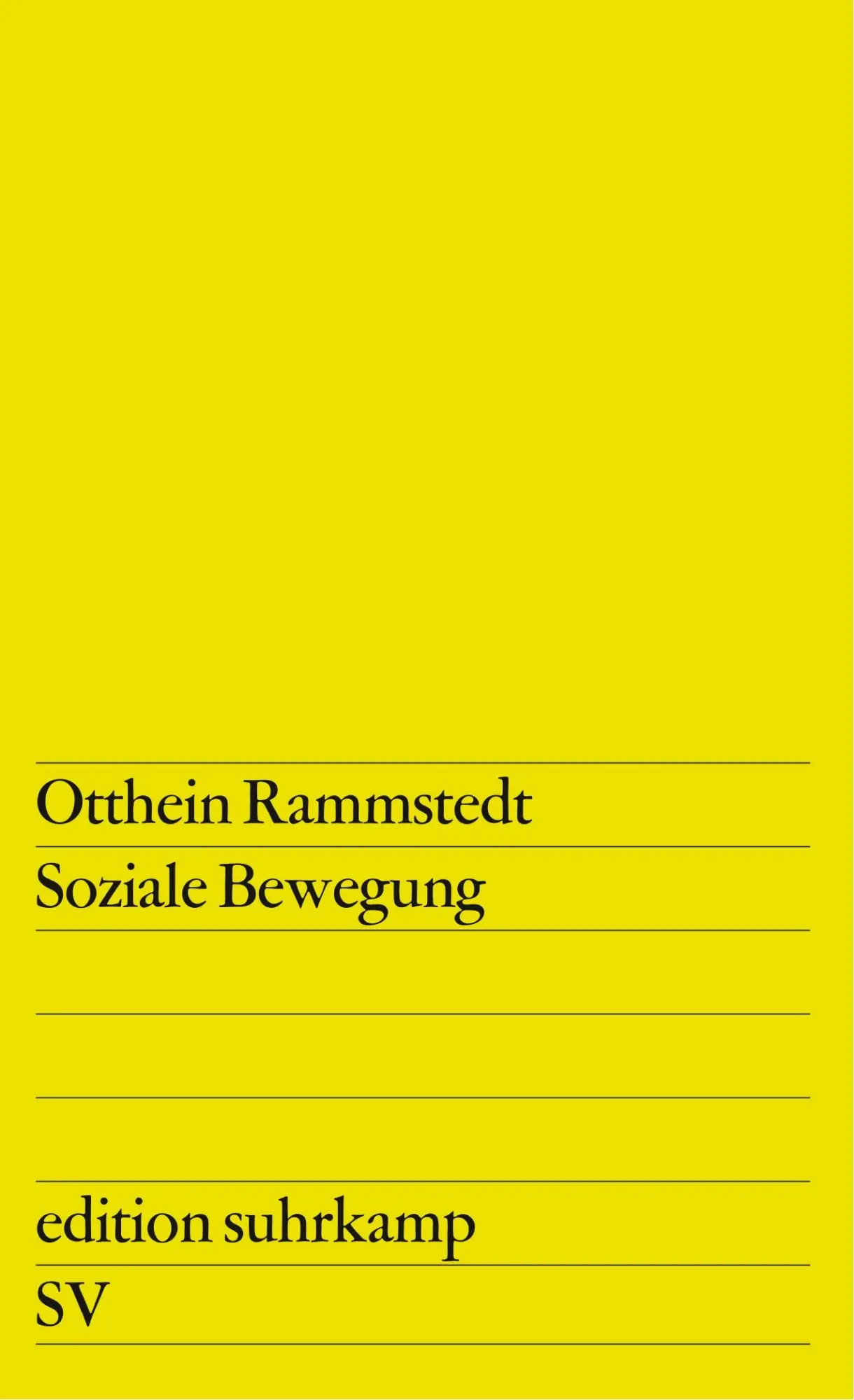 Cover: 9783518108444 | Soziale Bewegung | Otthein Rammstedt | Taschenbuch | edition suhrkamp