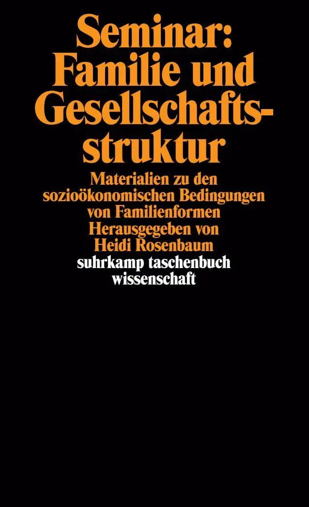Cover: 9783518278444 | Seminar: Familie und Gesellschaftsstruktur | Heidi Rosenbaum | Buch
