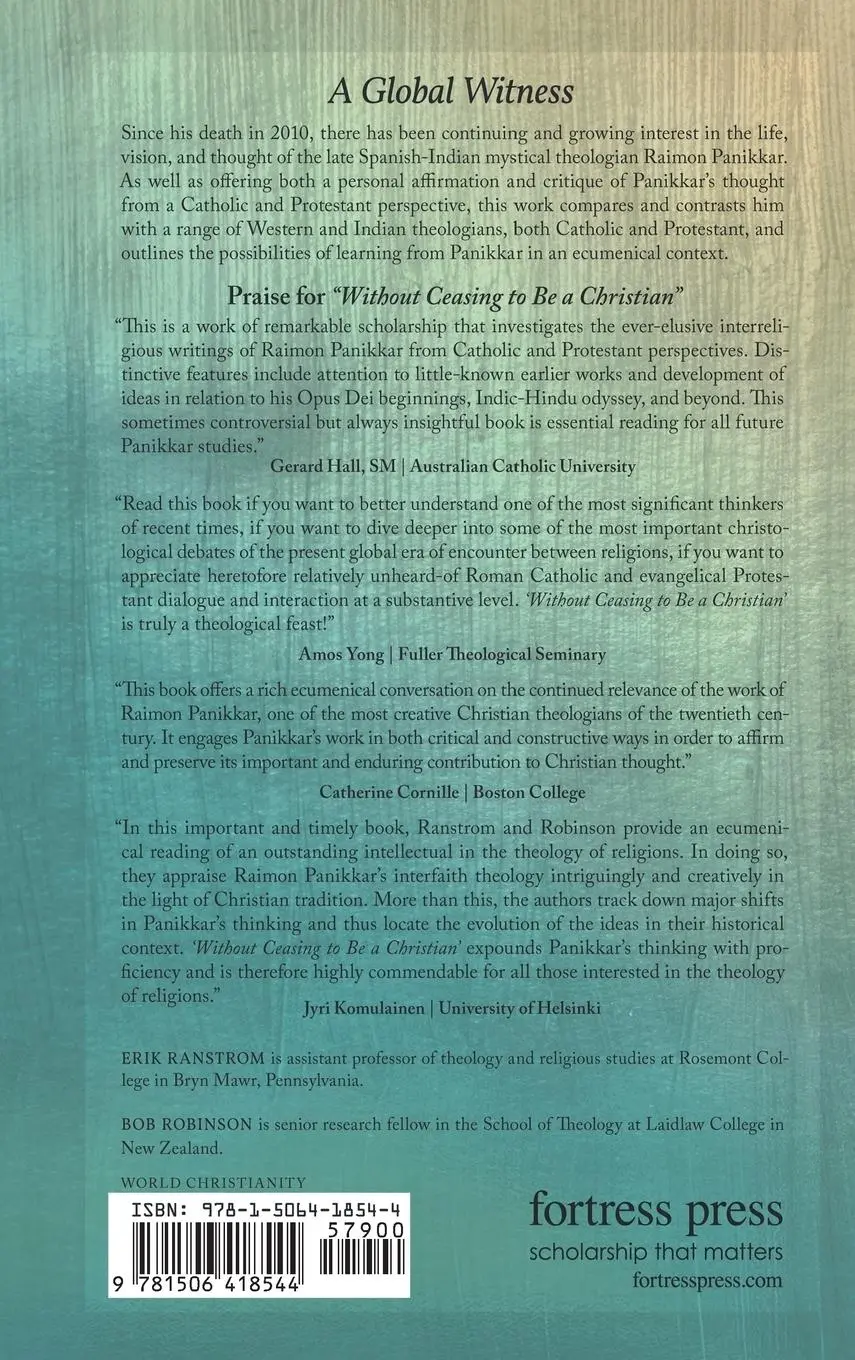 Rückseite: 9781506418544 | "Without Ceasing to be a Christian" | Erik Ranstrom (u. a.) | Buch