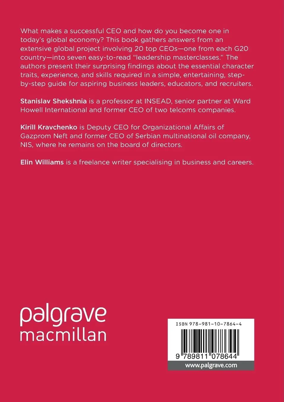 Rückseite: 9789811078644 | CEO School | Insights from 20 Global Business Leaders | Taschenbuch