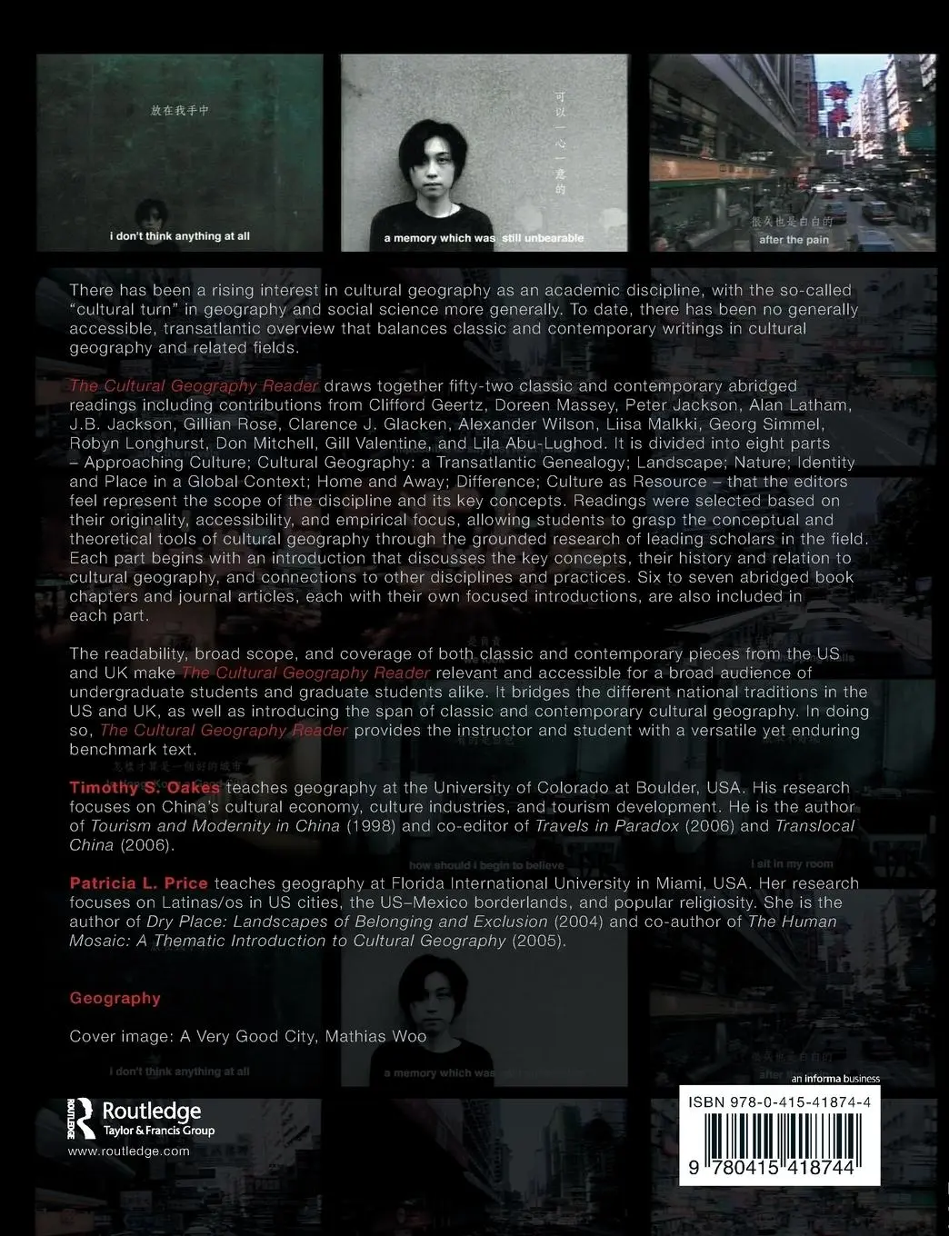 Rückseite: 9780415418744 | The Cultural Geography Reader | Timothy Oakes (u. a.) | Taschenbuch
