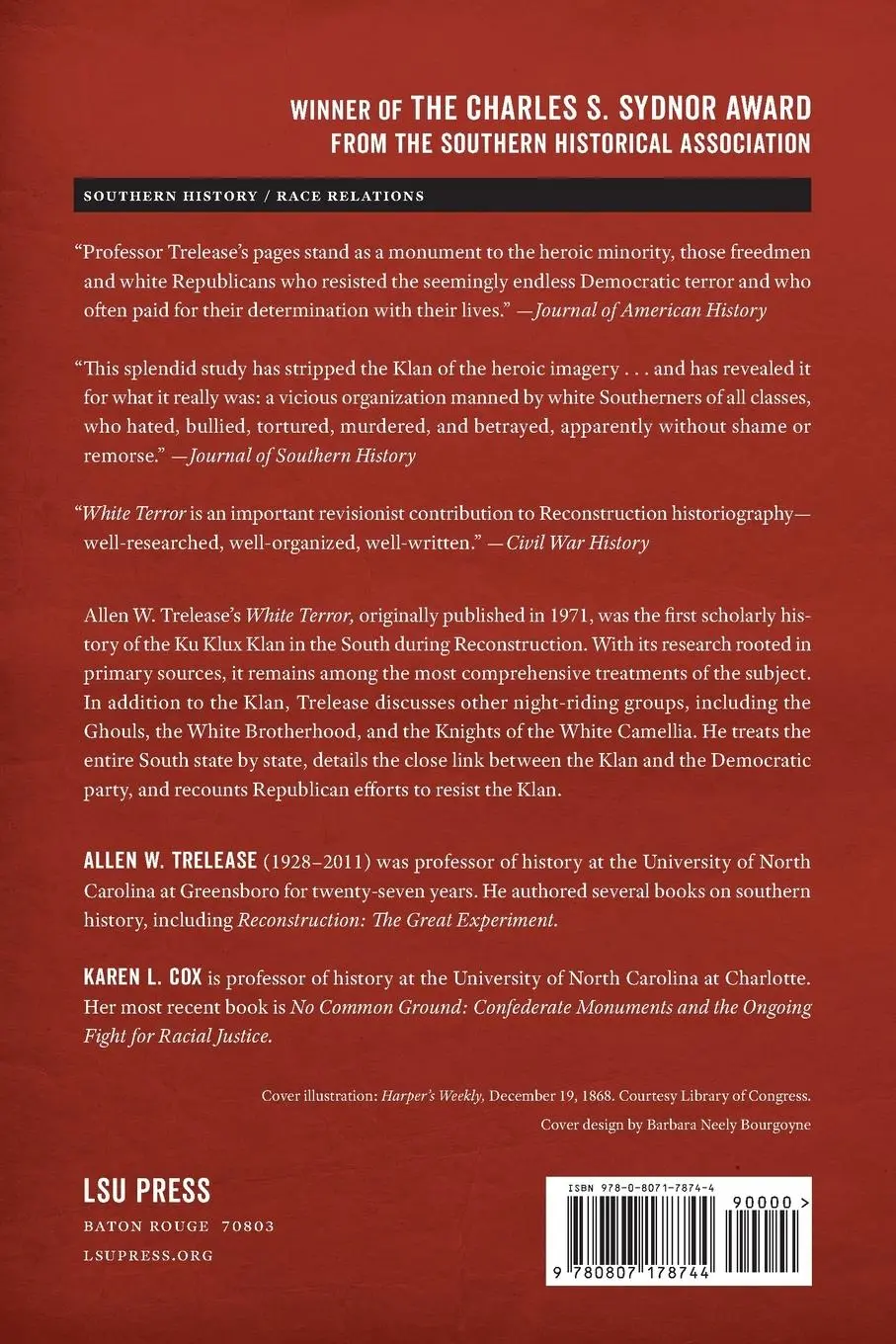 Rückseite: 9780807178744 | White Terror | The Ku Klux Klan Conspiracy and Southern Reconstruction