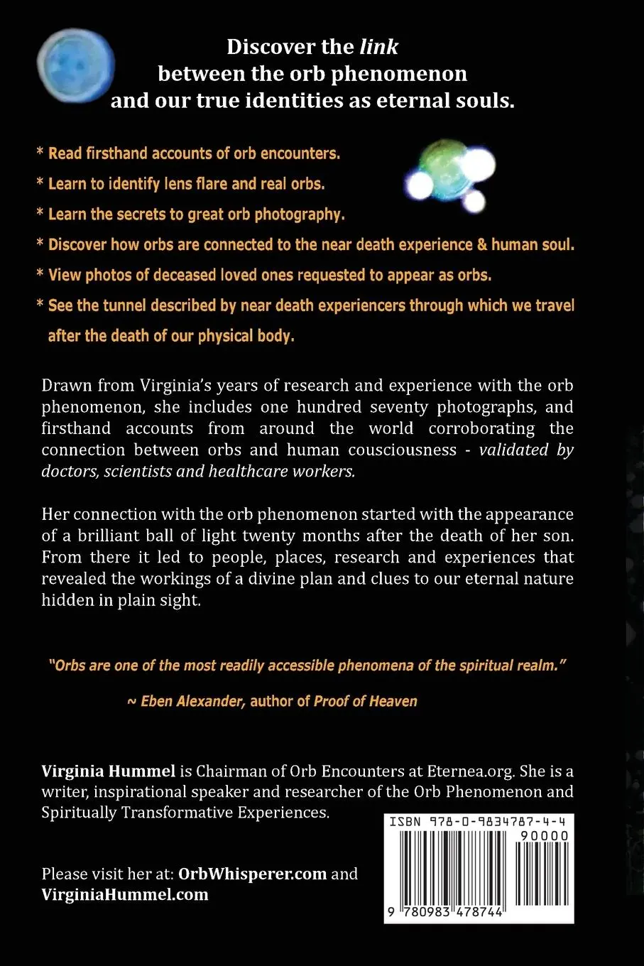 Rückseite: 9780983478744 | Orbs and the Afterlife | Survival of the Soul | Virginia Hummel | Buch