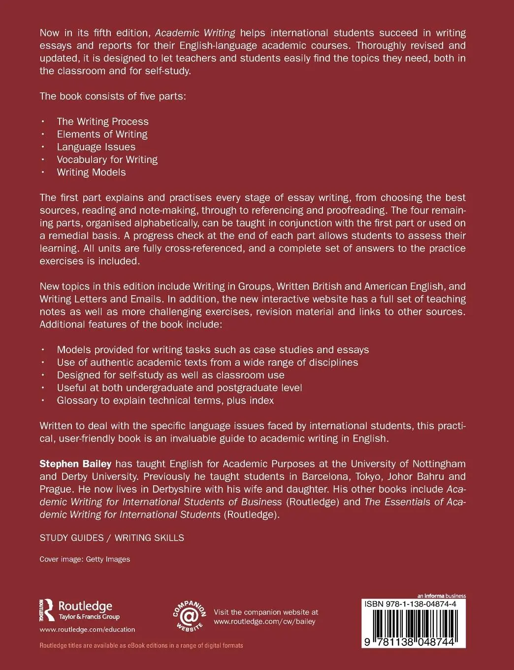 Rückseite: 9781138048744 | Academic Writing | A Handbook for International Students | Bailey