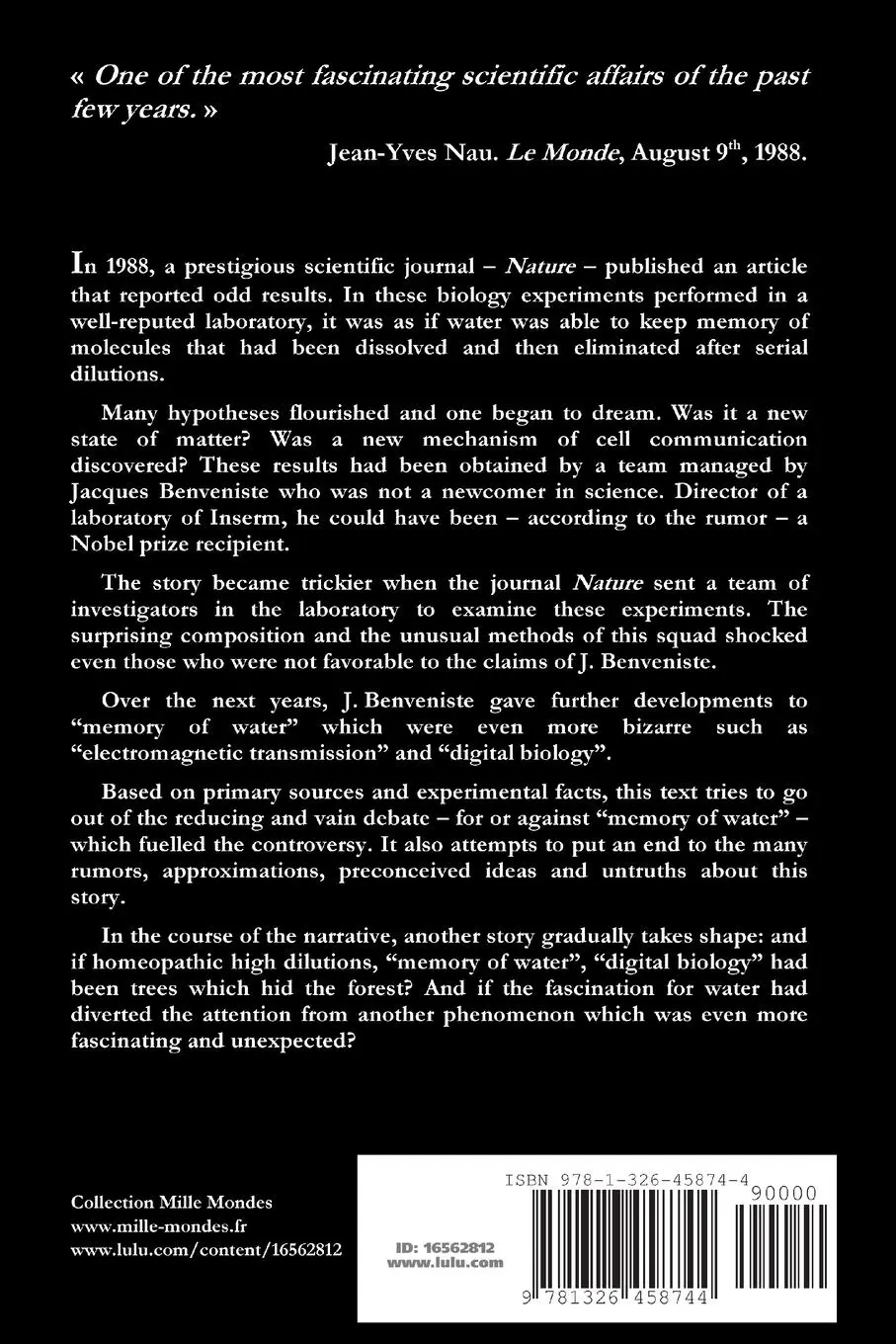 Rückseite: 9781326458744 | Ghosts of molecules - The case of the "memory of water" | Beauvais