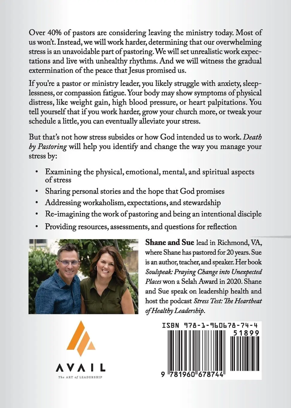 Rückseite: 9781960678744 | Death by Pastoring | Finding the Heartbeat of a Healthy Leader | Buch