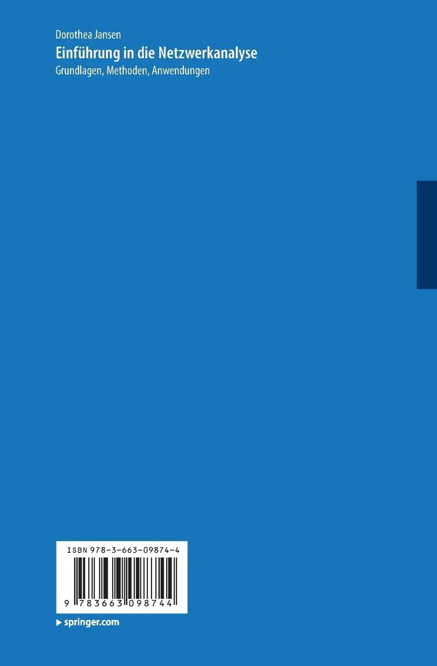 Rückseite: 9783663098744 | Einführung in die Netzwerkanalyse | Grundlagen, Methoden, Anwendungen