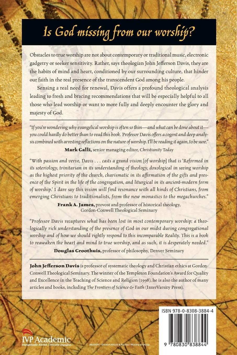 Rückseite: 9780830838844 | Worship and the Reality of God | John Jefferson Davis | Taschenbuch