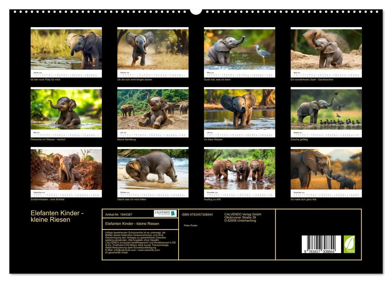 Bild: 9783457308844 | Elefanten Kinder - kleine Riesen (hochwertiger Premium Wandkalender...