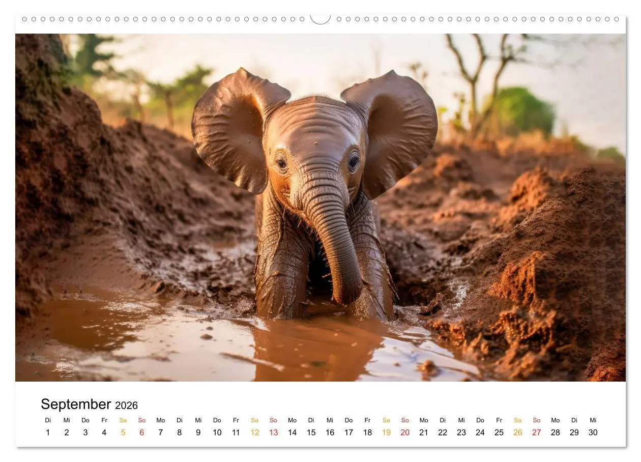 Bild: 9783457308844 | Elefanten Kinder - kleine Riesen (hochwertiger Premium Wandkalender...